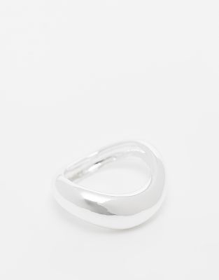 ASOS DESIGN - Bague ondoyante en plaqué argent-Argenté
