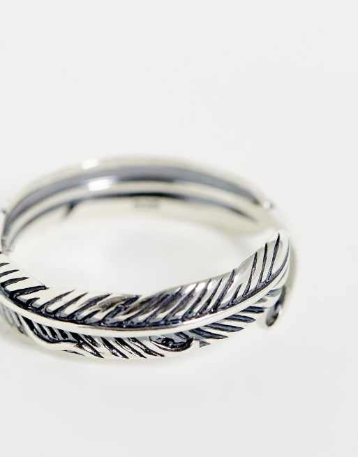 Bague discount plume argent