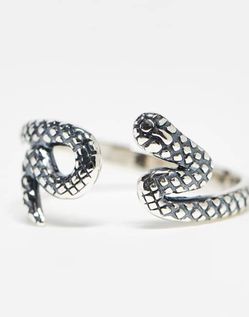 ASOS DESIGN Bague serpent pour auriculaire en argent massif