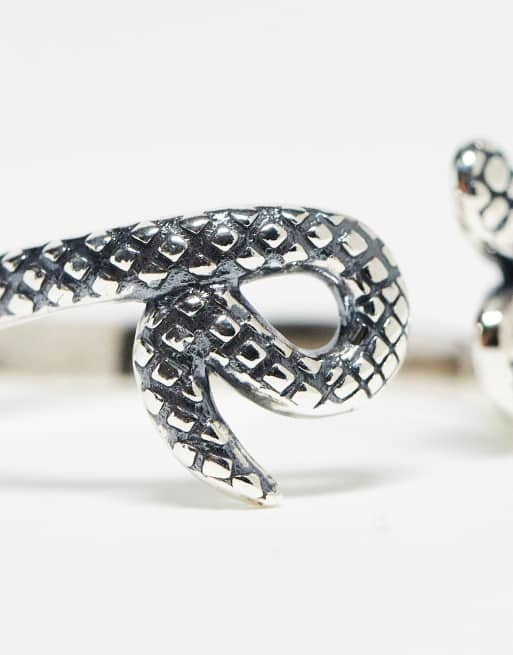 ASOS DESIGN Bague serpent pour auriculaire en argent massif