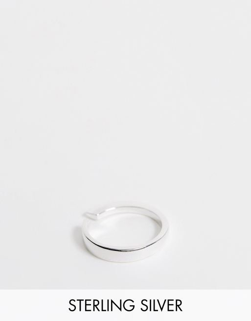Asos Design Bague Torsadee Minimaliste En Argent Massif Asos