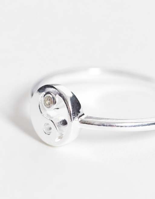 ASOS DESIGN Bague yin yang en argent massif ASOS