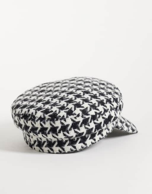 ASOS DESIGN baker boy hat in houndstooth, 2 of 3
