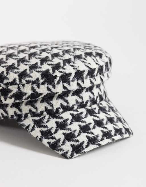 ASOS DESIGN baker boy hat in houndstooth, 3 of 3