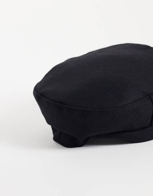 ASOS DESIGN bakerboy-kasket i sort uld, 3 af 3