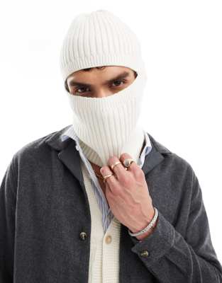 balaclava in cream-White