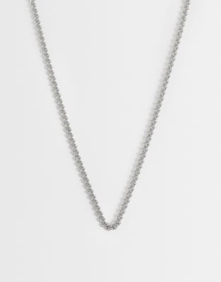 Asos Design Ball Detail Link Chain In Metallic