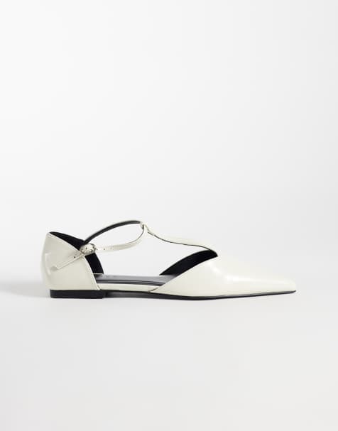 ASOS DESIGN ballerine bianche con punta a T-bar - view 1