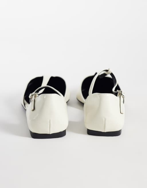 ASOS DESIGN ballerine bianche con punta a T-bar, 4 di 5