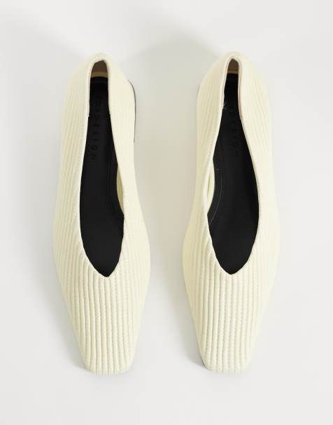 ASOS DESIGN ballerines à bout effilé froncé couleur lait ribot - view 1