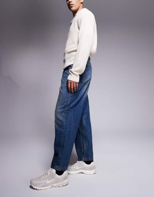 ASOS DESIGN – Ballon-Jeans in dunkler, mittelblauer Vintage-Waschung, 3 von 5
