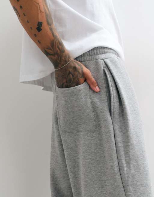 ASOS DESIGN – Ballon-Jogginghose in Grau meliert mit Oversize-Passform und Seitenfalten, 4 von 5