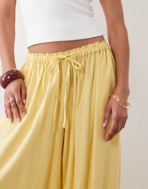 ASOS DESIGN – Ballon-Schlupfhose aus Leinenmix in Buttermilchgelb, 3 von 5