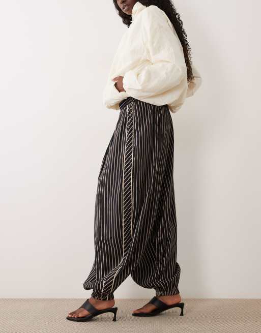 ASOS DESIGN ballon side stripe trouser in pinstripe, 5 of 5