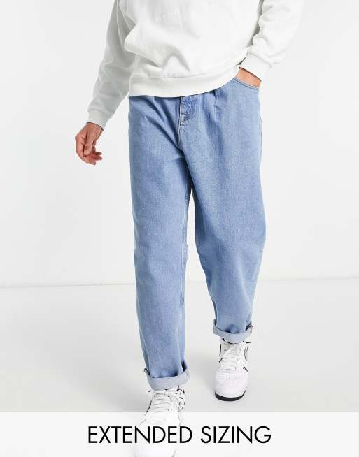 ASOS DESIGN – Ballongjeans i mellanljus tvätt