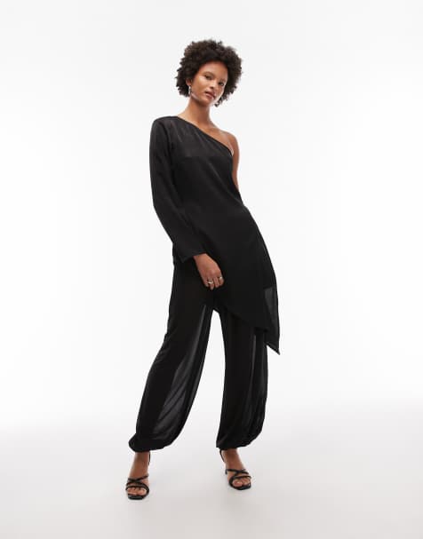 ASOS DESIGN – Ballonhose aus Netzstoff in Schwarz - view 1