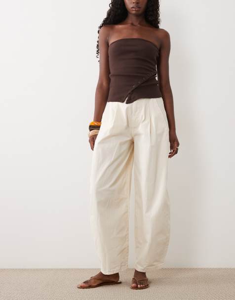 ASOS DESIGN – Ballonhose in Steinbeige mit Ziernaht - view 1