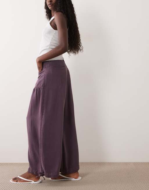 ASOS DESIGN Ballonhose mit Fronttaschen und verstellbarem Bindesaum in staubigem Flieder, 2 von 5