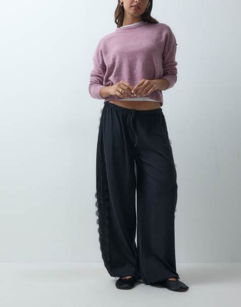 ASOS DESIGN Ballonhose mit Spitzenbesatz in Schwarz - view 1