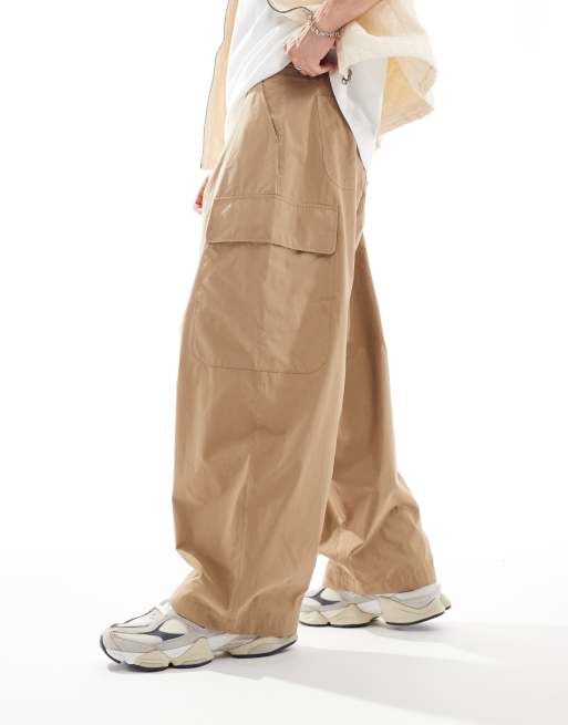 ASOS DESIGN balloon fit cargo pants in tan | ASOS