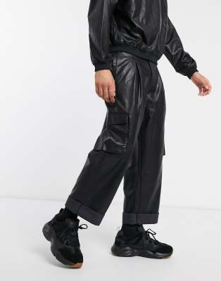 cargo leather trousers