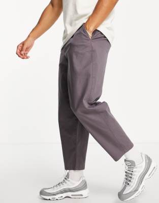ASOS DESIGN balloon fit chinos in charcoal - ASOS Price Checker