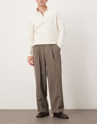 Asos Design Loose Leg Dress Pants With Front Pleats
