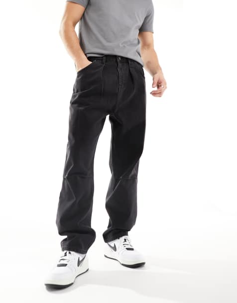 ASOS DESIGN balloon fit jeans in washed black - view 1