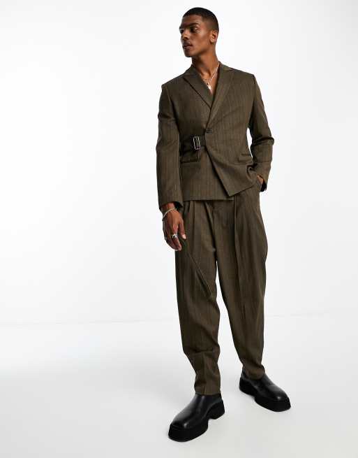 ASOS Wide Balloon Pants In Stone in Natural for Men