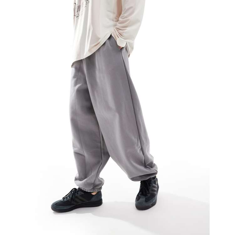 ASOS DESIGN balloon fit trackies in grey | ASOS