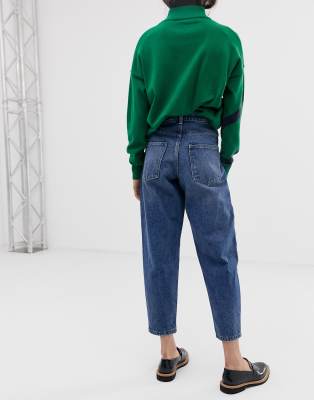 Asos design balloon leg store boyfriend jeans in patchwork print