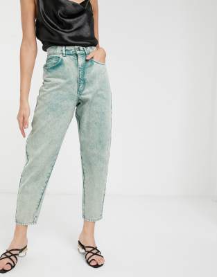 green acid wash jeans