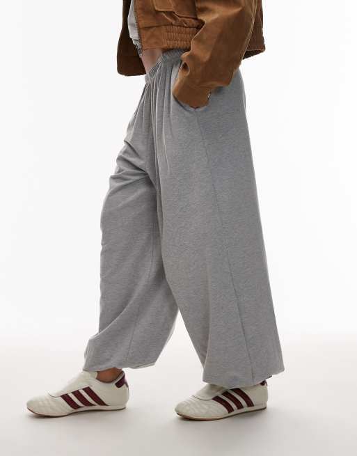 ASOS DESIGN balloon leg pants in heather gray
