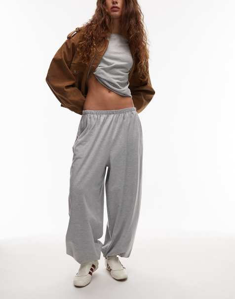 ASOS DESIGN balloon leg trouser in grey marl