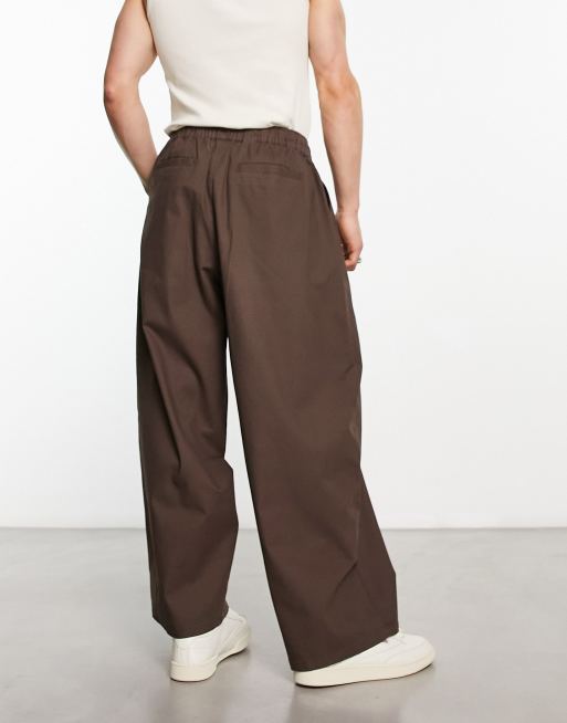 ASOS DESIGN balloon pants in brown