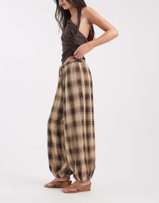 Asos Design Balloon Pants In Brown