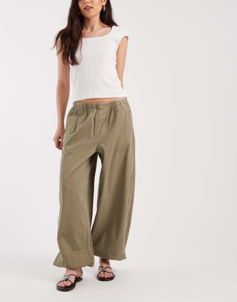 ASOS DESIGN balloon pants in khaki - view 1