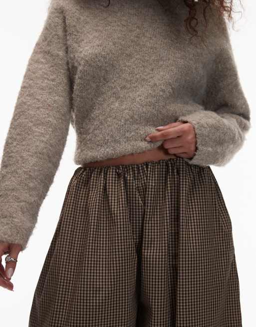 ASOS DESIGN balloon pants in micro check, 3 of 5