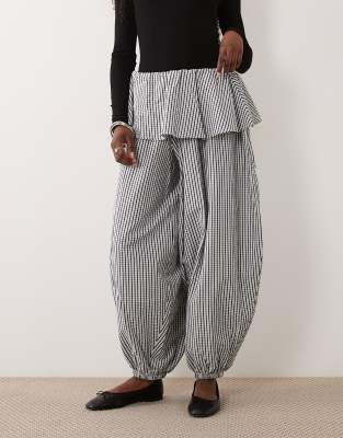 Asos Design Balloon Pants With Skirt Overlay Detail In Multi