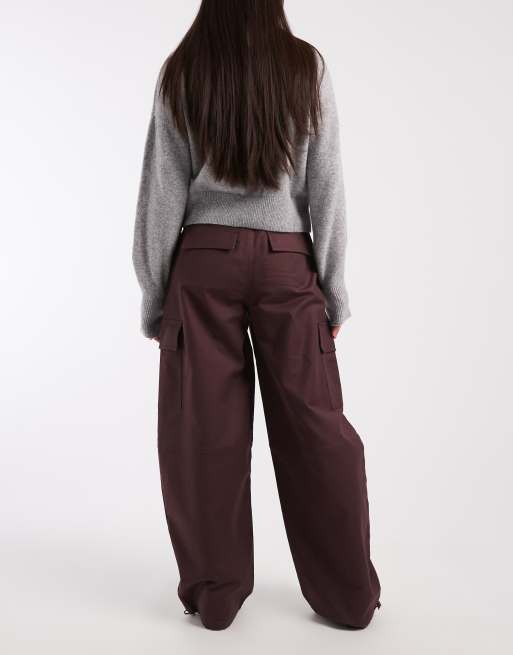 ASOS DESIGN balloon pants with utility pocket details in fudge, 3 of 5