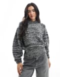 [ASOS DESIGN] ASOS DESIGN balloon sleeve jumper in mono multiply S Mono