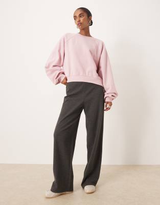 Asos Design Balloon Sleeve Sweatshirt In Pink
