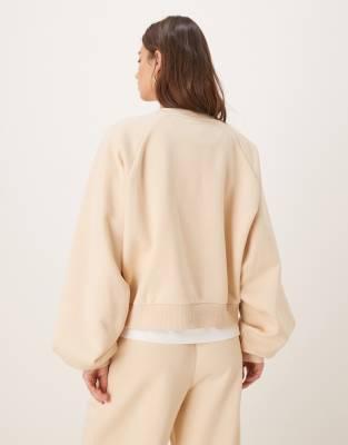 Asos Design Balloon Sleeve Sweatshirt In Blonde