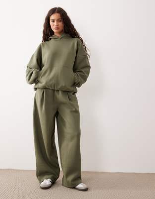 Asos Design Balloon Sleeves Hoodie In Green