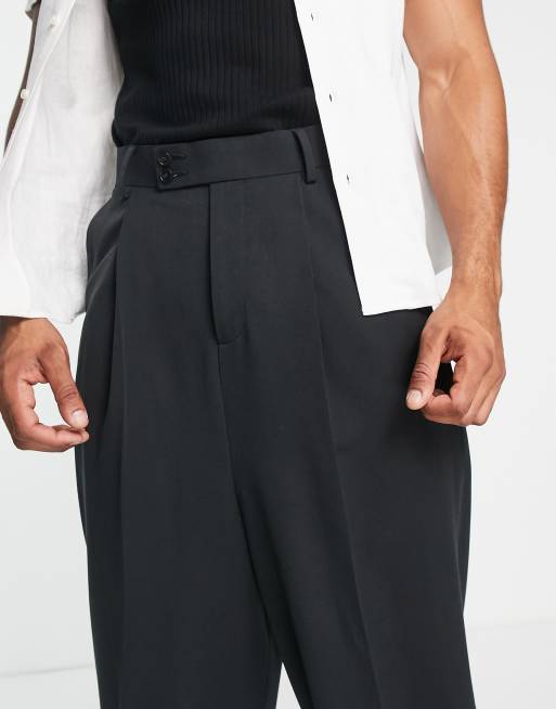 ASOS DESIGN balloon smart pants in black