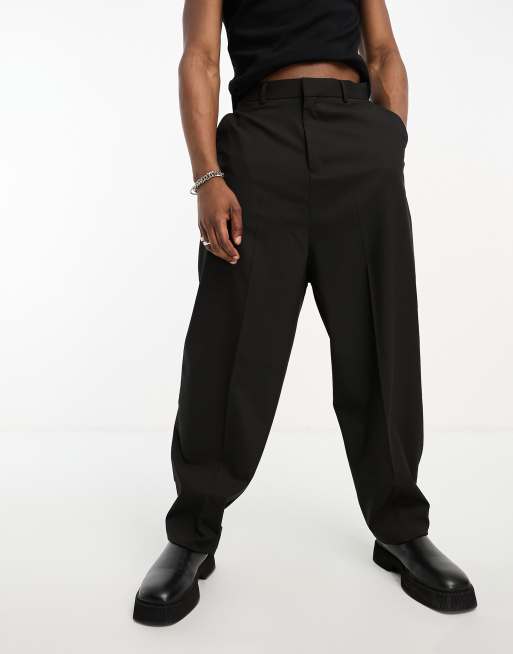 ASOS DESIGN wide balloon pants in black