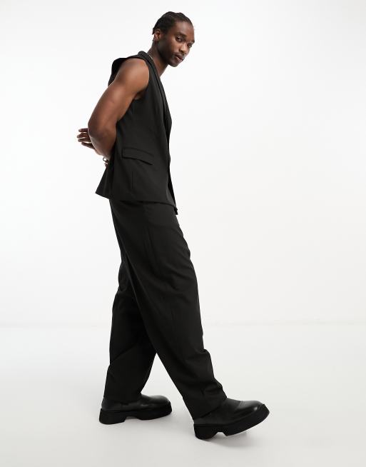 ASOS DESIGN balloon suit pants in black | ASOS