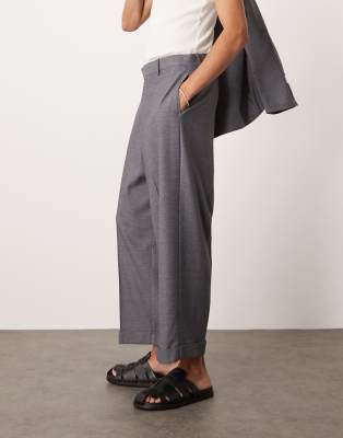 Asos Design Balloon Suit Pants In Gray