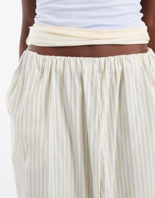 ASOS DESIGN balloon trouser in yellow stripe, 2 of 5
