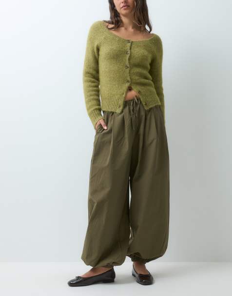 ASOS DESIGN balloon trousers in Khaki - view 1